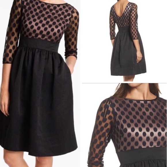 Eliza J Dresses & Skirts - NWOT Eliza J Black Polka‎ Dot Cocktail Dress w/ Pockets GORGEOUS!